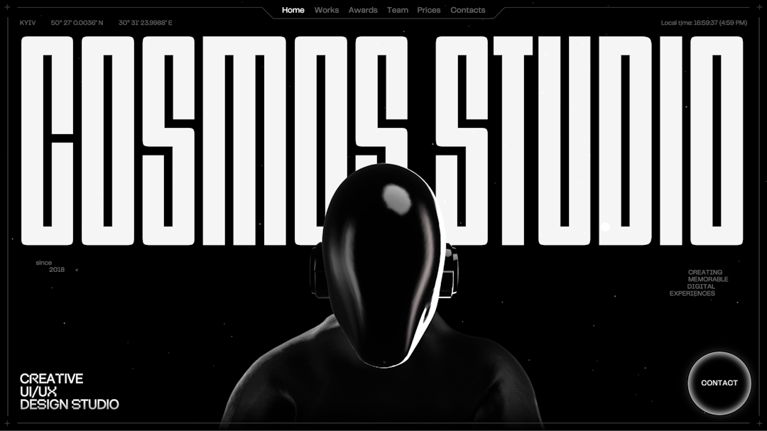 Cosmos Studio Hero layout