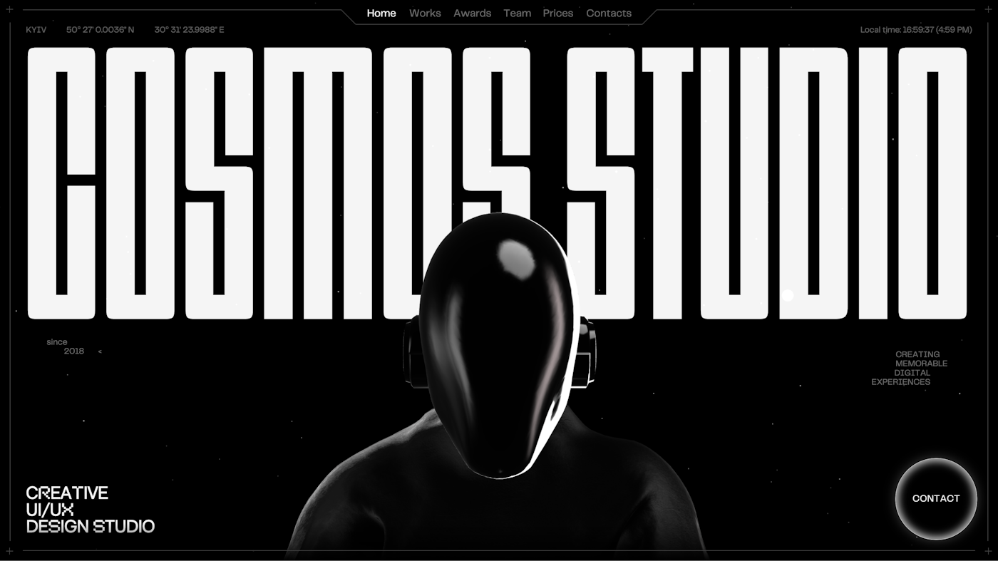 Cosmos Studio Hero layout
