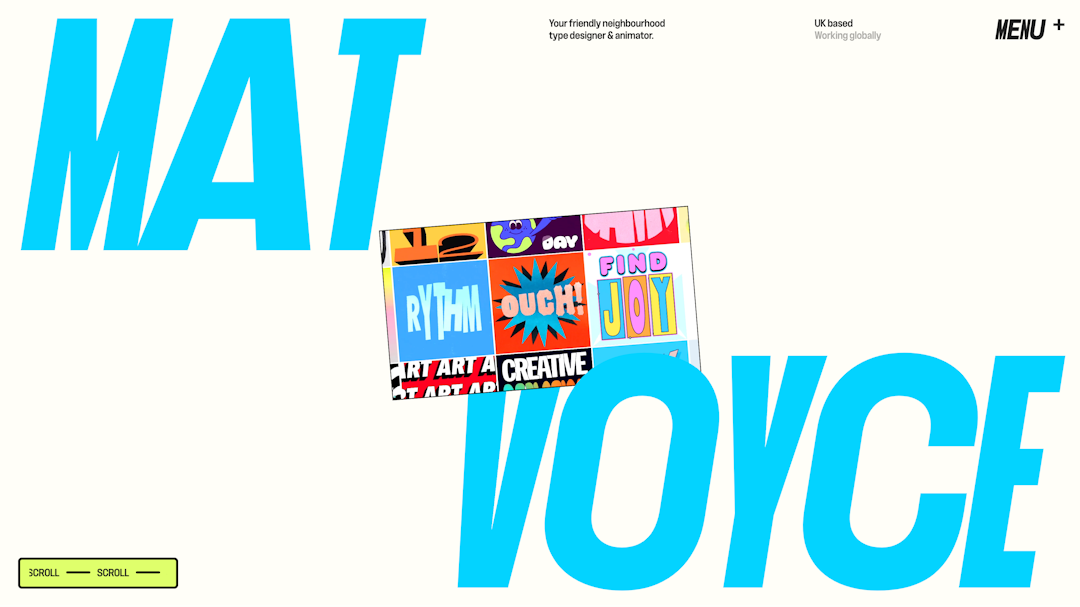 Mat Voyce Home Hero variable typography interaction