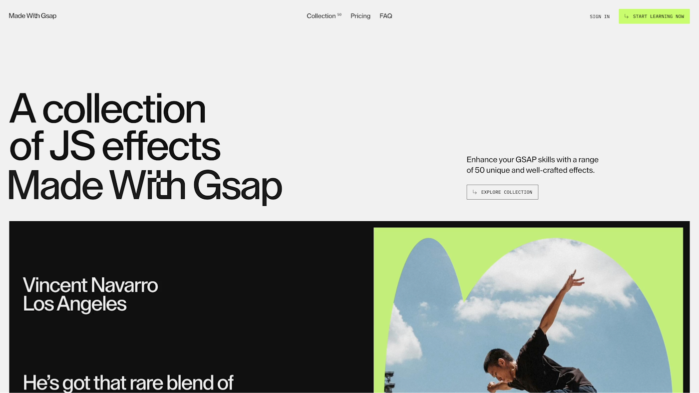 Made With GSAP Home hero