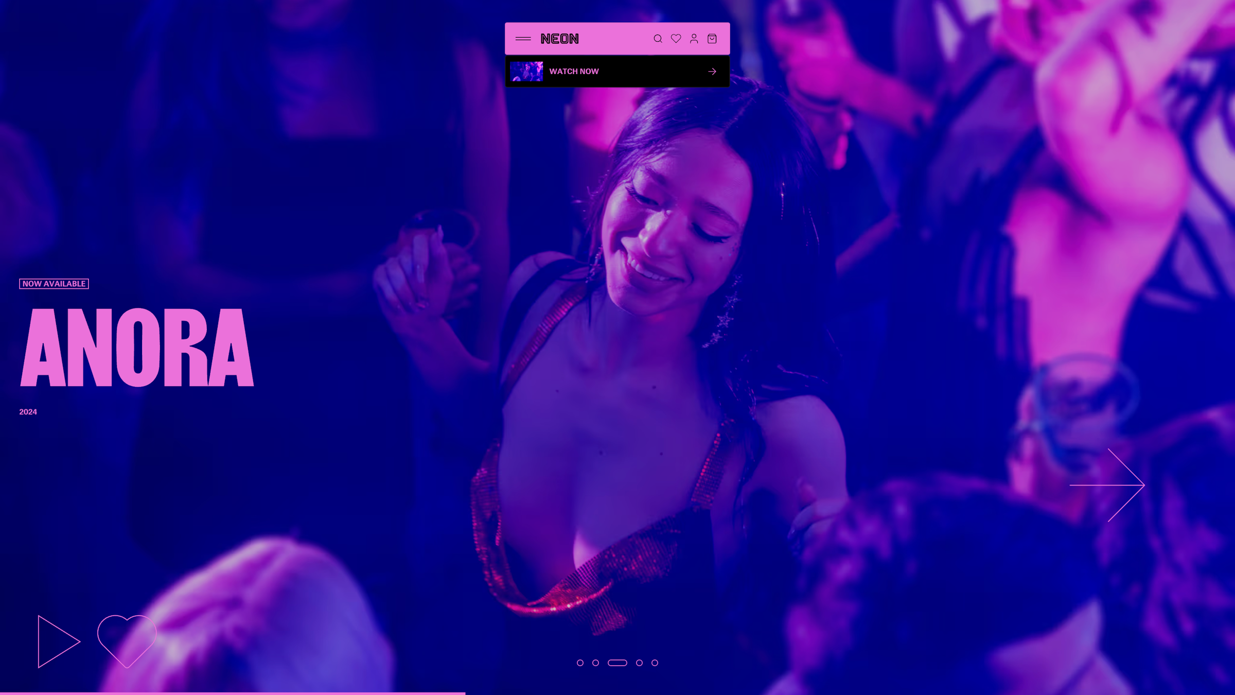 NEON Home hero slider