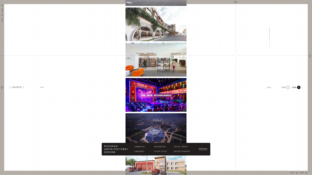 Rickman Architecture Projects scroll interaction