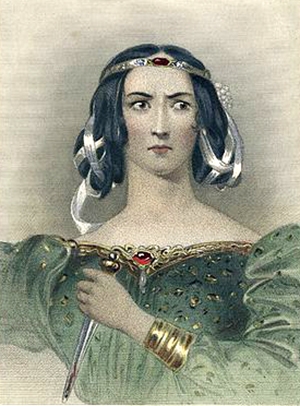 Lady Macbeth with a dagger in her hand