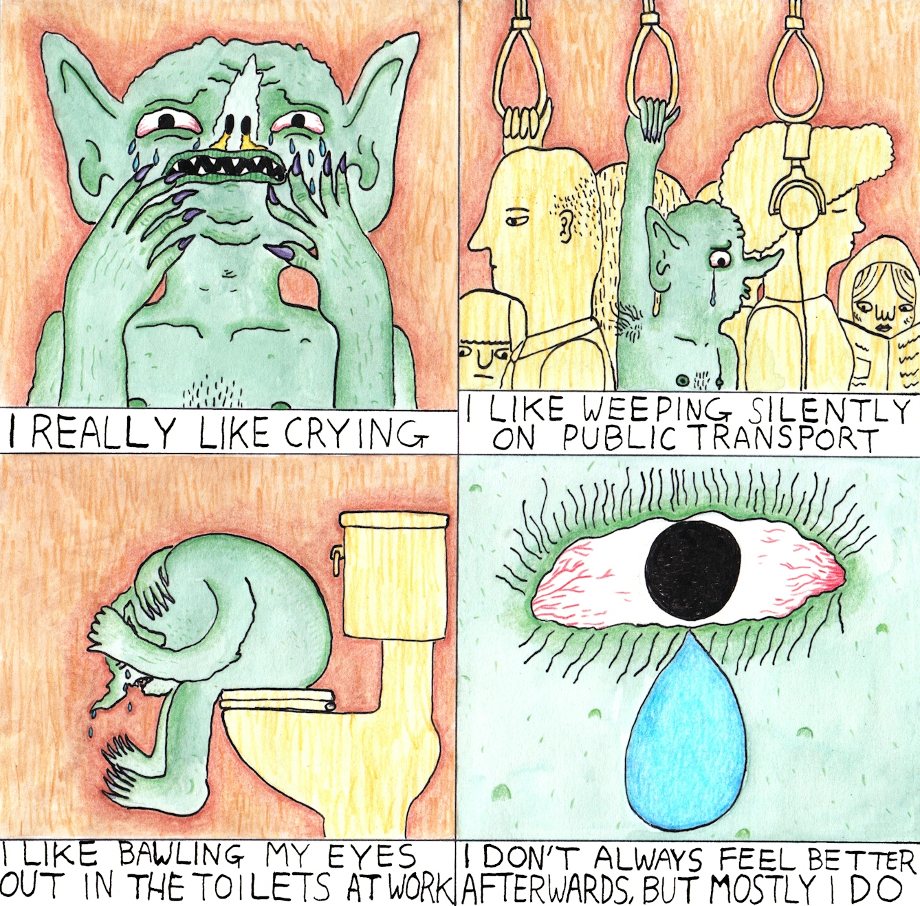 Comic about crying and how it can feel cathartic sometimes.