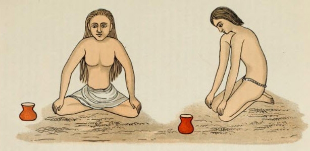Two yogis doing abdominal yoga exercises