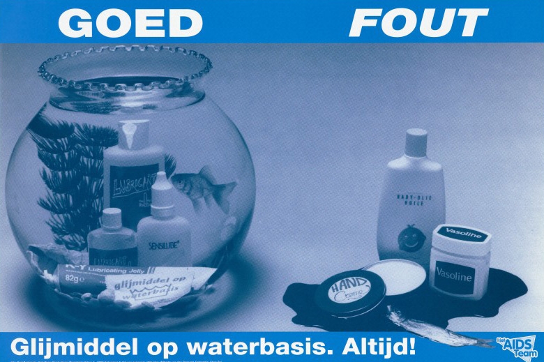 AIDS poster about water based lubricants
