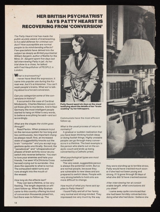 A magazine article about Patty Hearst.