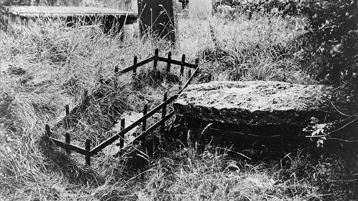 Mortsafes at Kinnernie graveyard, Aberdeenshire