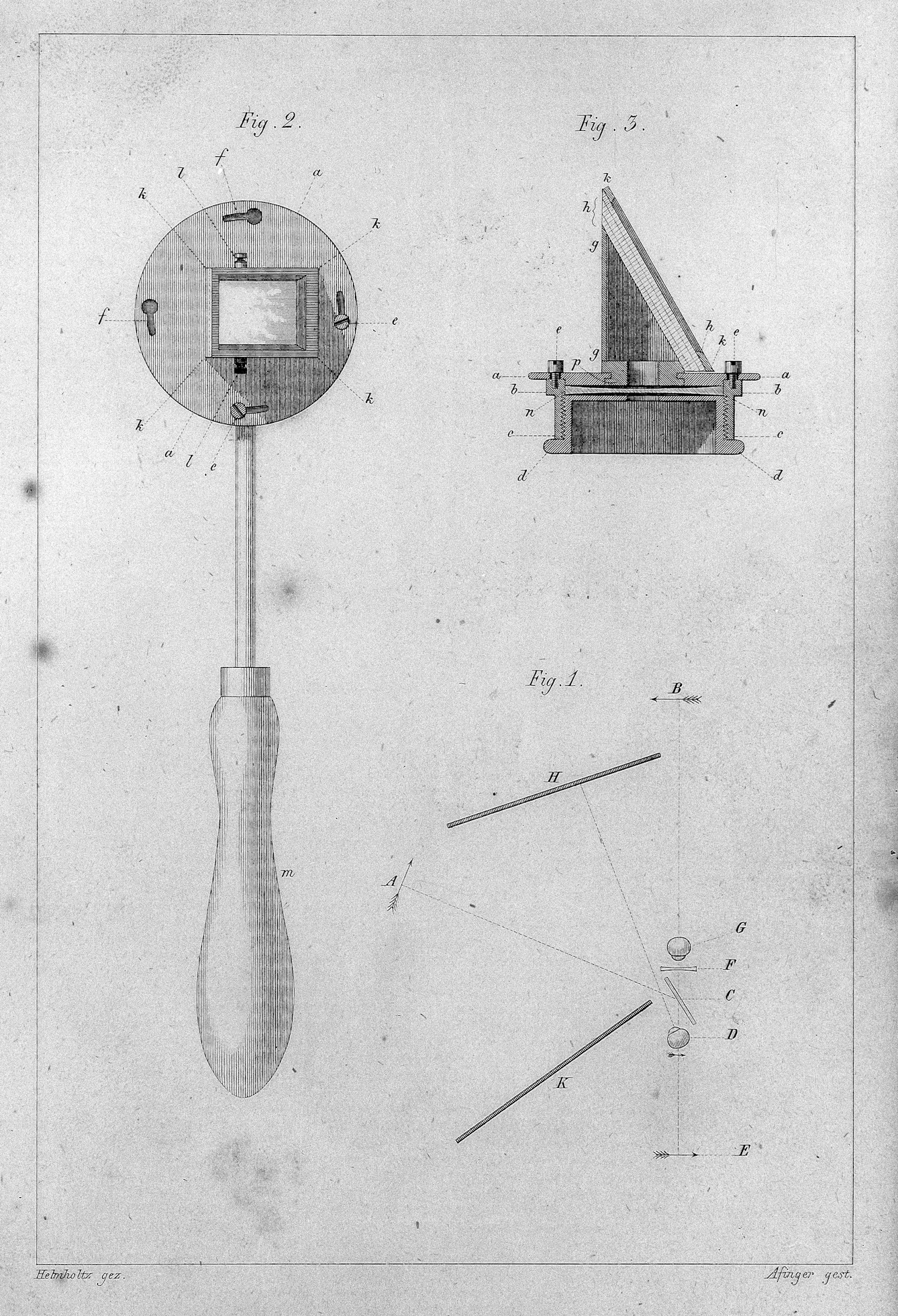 Helmholtz's ophthalmoscope illustration