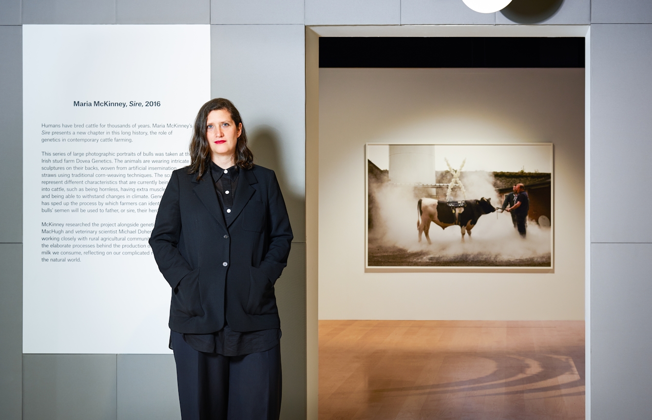 Photographic portrait of Laurie Britton Newell in the exhibition, Somewhere in Between at Wellcome Collection.
