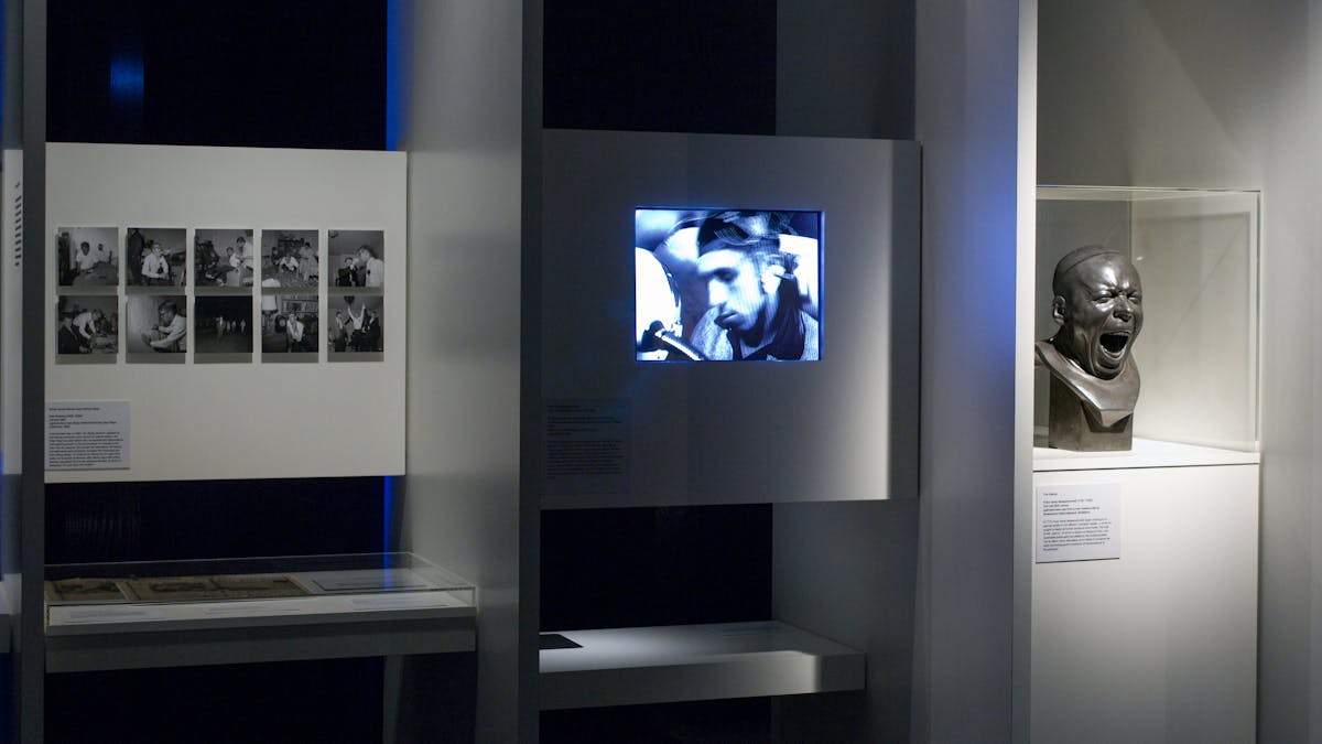 Photograph of some of the exhibits that formed part of the exhibition, Sleeping and Dreaming at Wellcome Collection.
