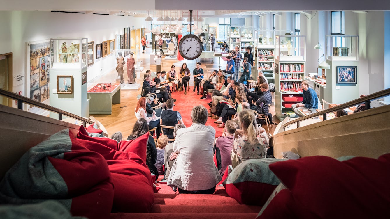 Photograph of an audience sat in a circle at a discussion event in the Reading Room at Wellcome Collection.