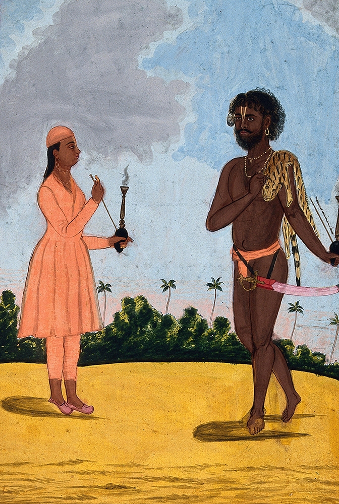 An Hindu ascetic from the Vaishnav tradition (right)
