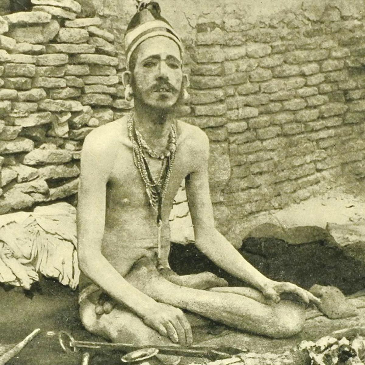 A yogi from Mirzapur sitting cross legged