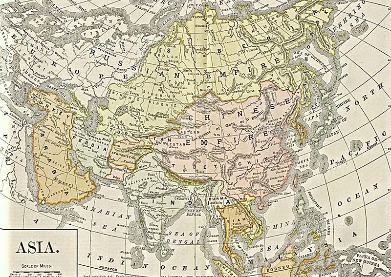 Map of Asia 1892
