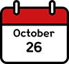 A calendar showing the date 26 October.
