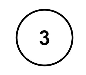 A circle with the number 3 inside it.