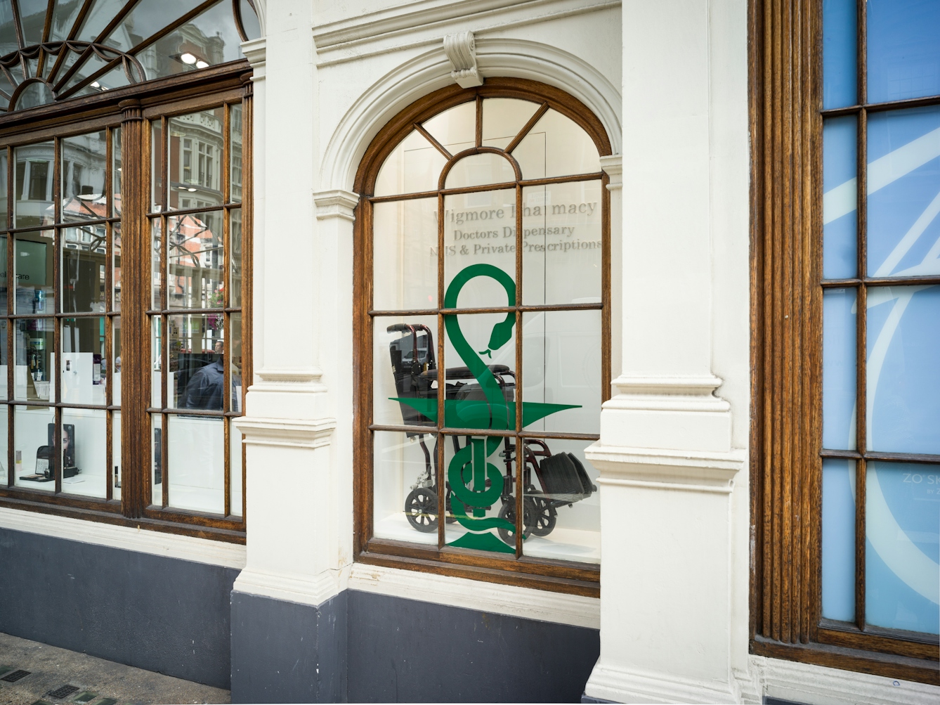 Shopfront for Wigmore Pharmacy, London