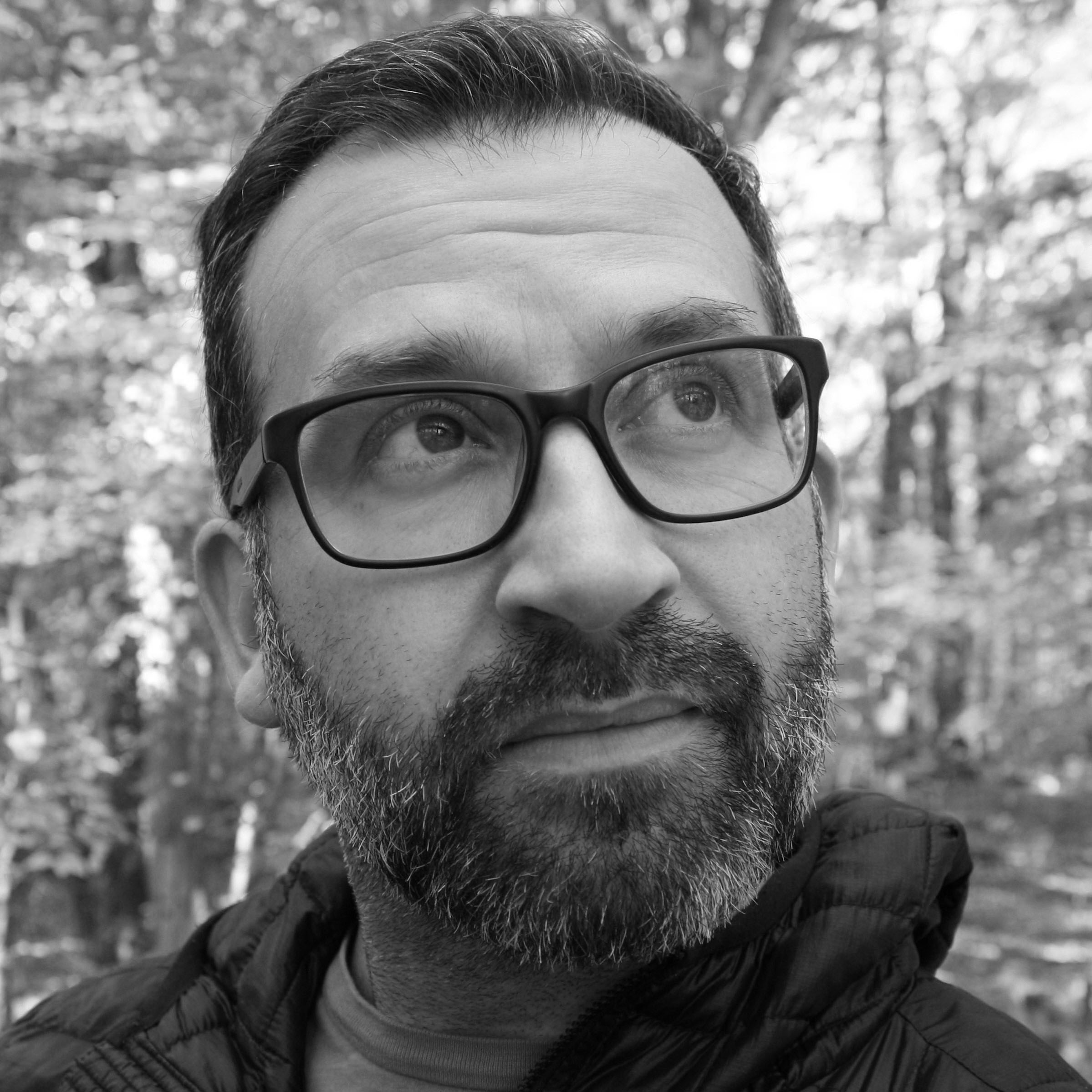 Black and white photograph of Christopher Kemp