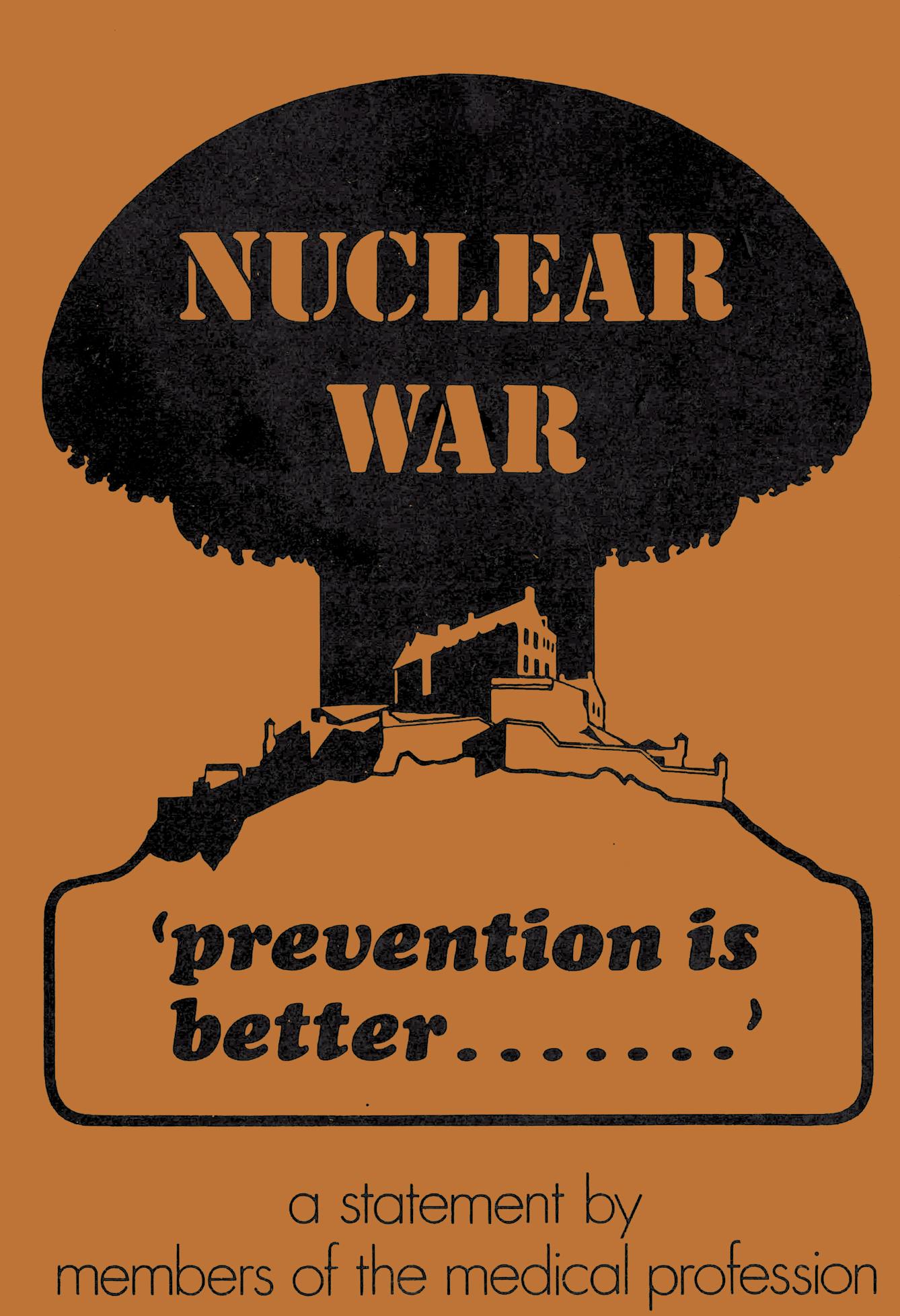 Cover of a pamphlet: Nuclear war… prevention is better