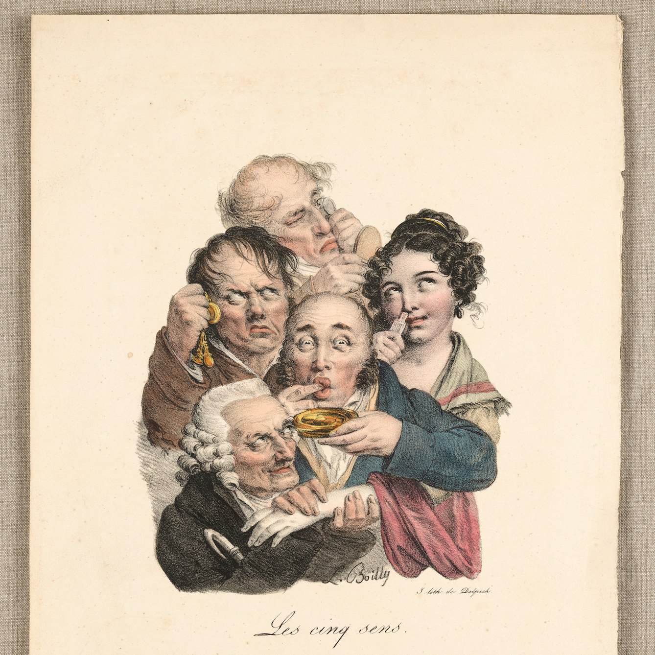Image of four men and a woman experiencing making strange faces.