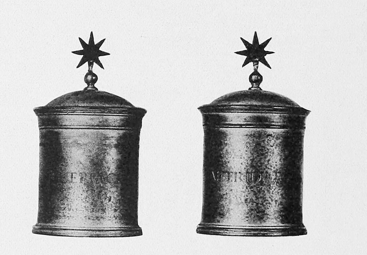 Pewter theriac jars