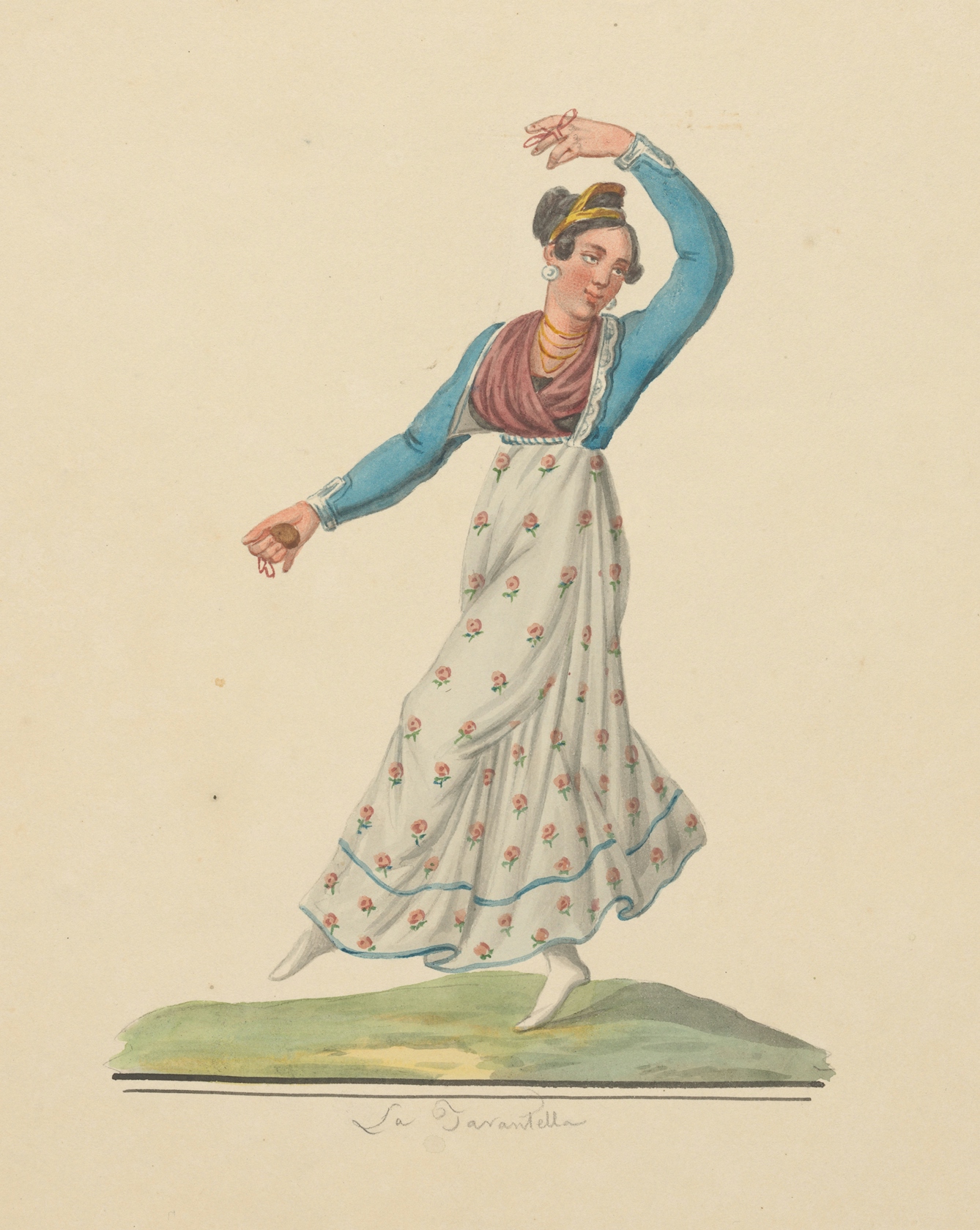 Image of lady dancing, wearing long skirt.