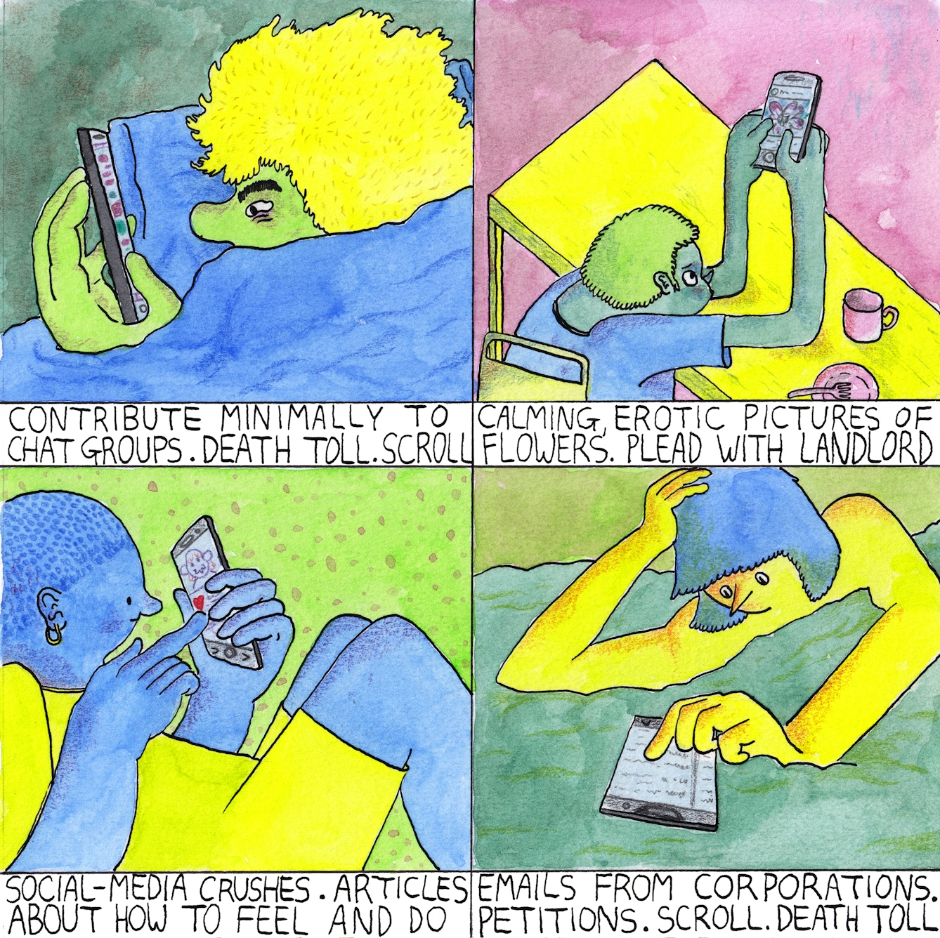 Phone comic by Rob Bidder in four frames