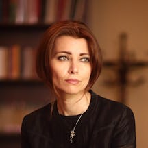 Colour photograph portrait of Elif Shafak