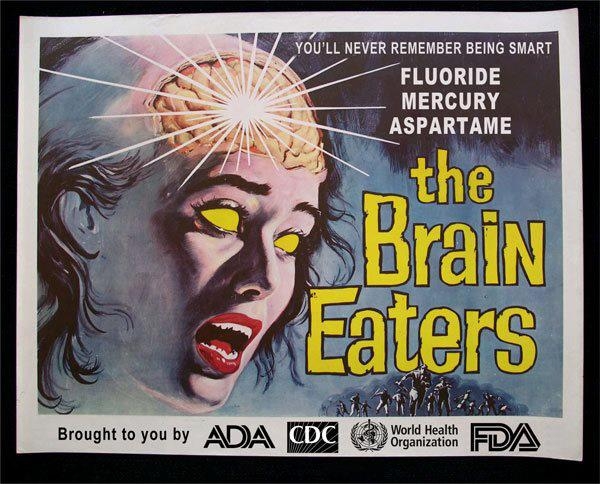 A parody of a horror film poster exposes the poisonous effects of chemicals
