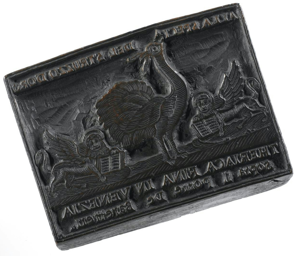 Wooden stamp with ostrich for theriac labels