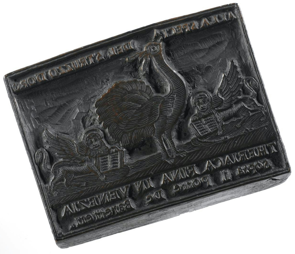 Wooden stamp with ostrich for theriac labels