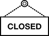 Drawing of a sign saying “closed”.