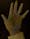 Black and white photo of Emile Zola’s hand.