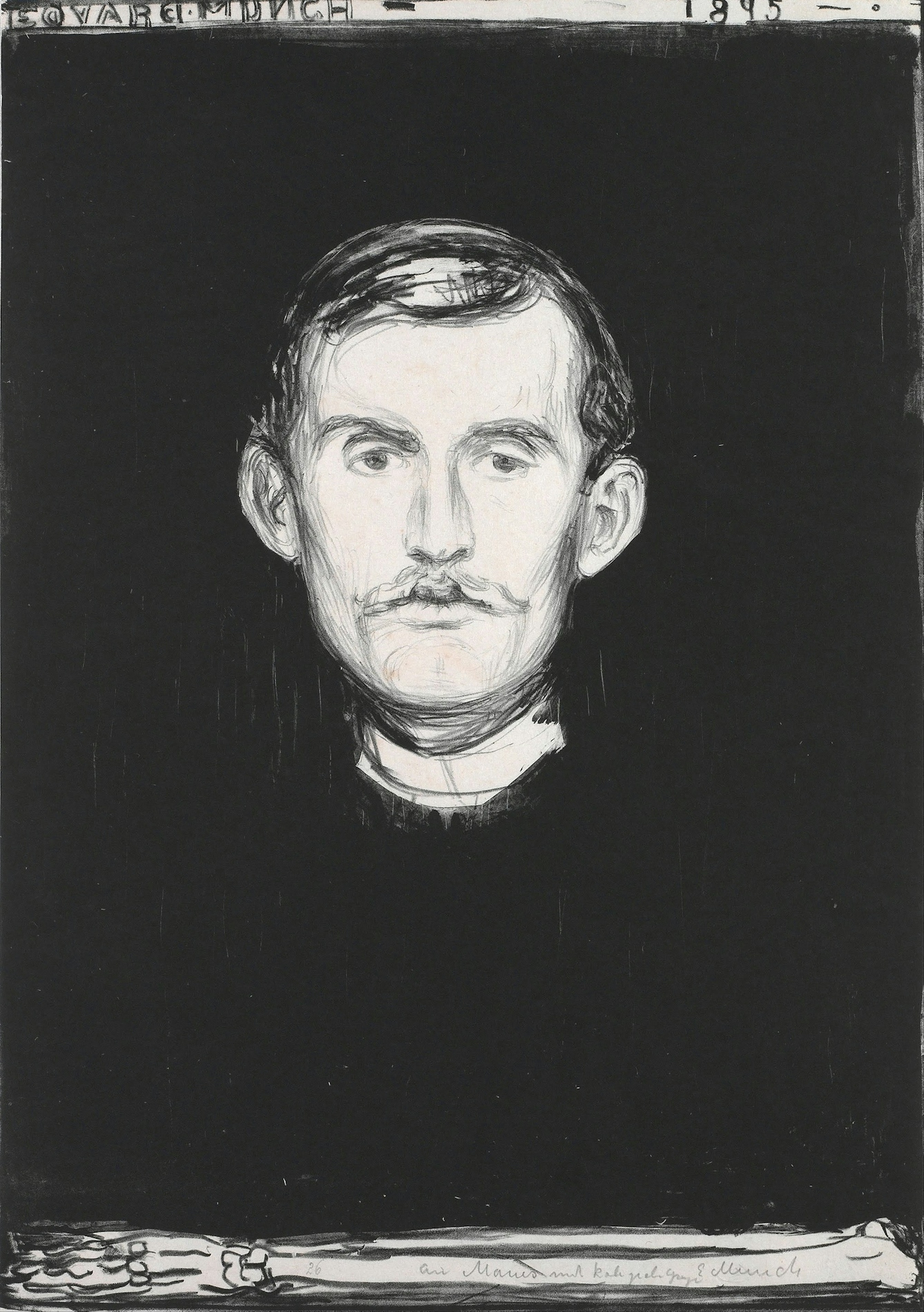 Edvard Munch, Self-portrait with skeleton arm, 1895