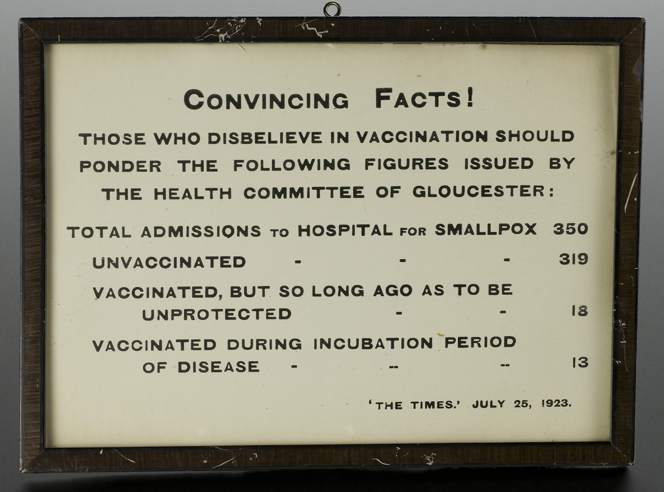 Poster advocating vaccination against smallpox, 1923