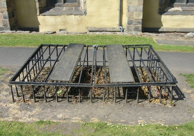 Mortsafe in Greyfriars churchyard, Edinburgh, used to deter body-snatching by 'resurrectionists'
