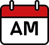 A sign saying “AM”, meaning “morning”.