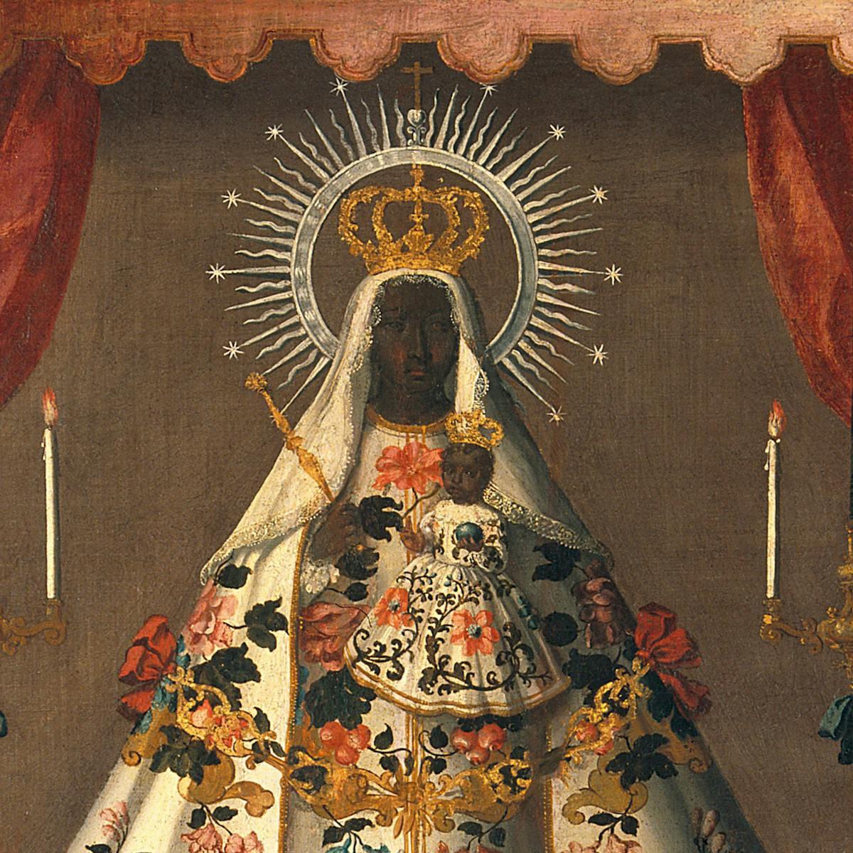 Painting of Our Virgin and Child of Guadalupe displayed in Medicine Man Gallery, bought by Henry Wellcome before 1936, the year of his death