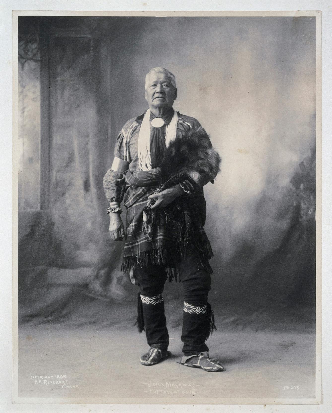 Portrait of John Maskwas, a Potawatomi Indian, c 1898