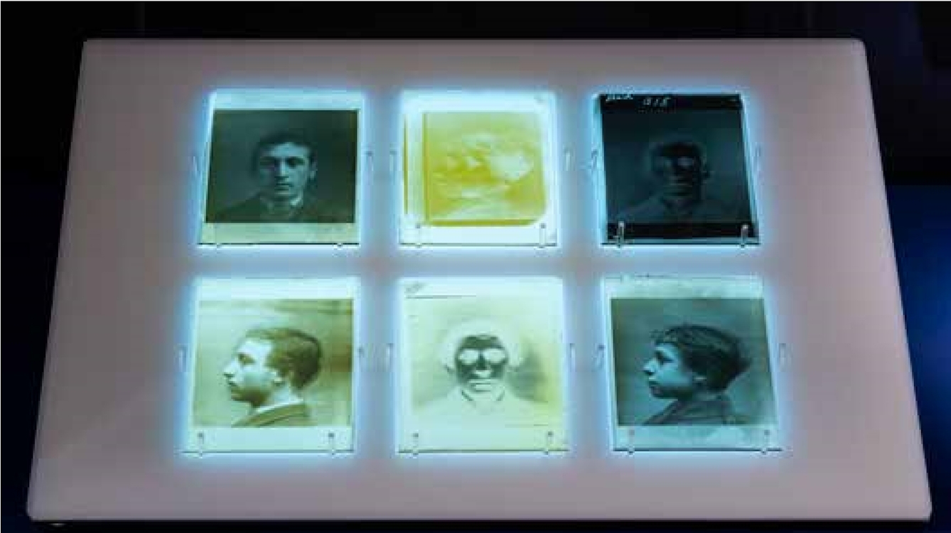 Six head and shoulder photographs of 3 different people showign them facing the camera and in side profile.