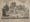 Black and white engraving showing monks and others walking near a fountain.