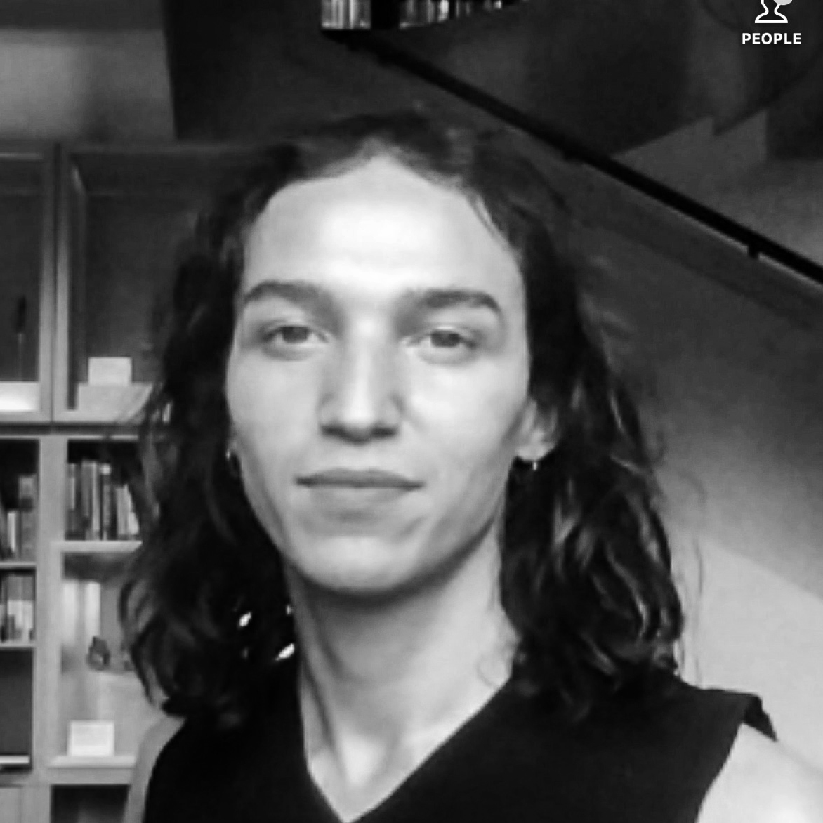 Black and white photographic portrait of Nan Dorrego Carreira