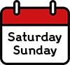 A sign saying “Saturday” and “Sunday”.