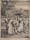 Engraving of women being restrained in a rural area.