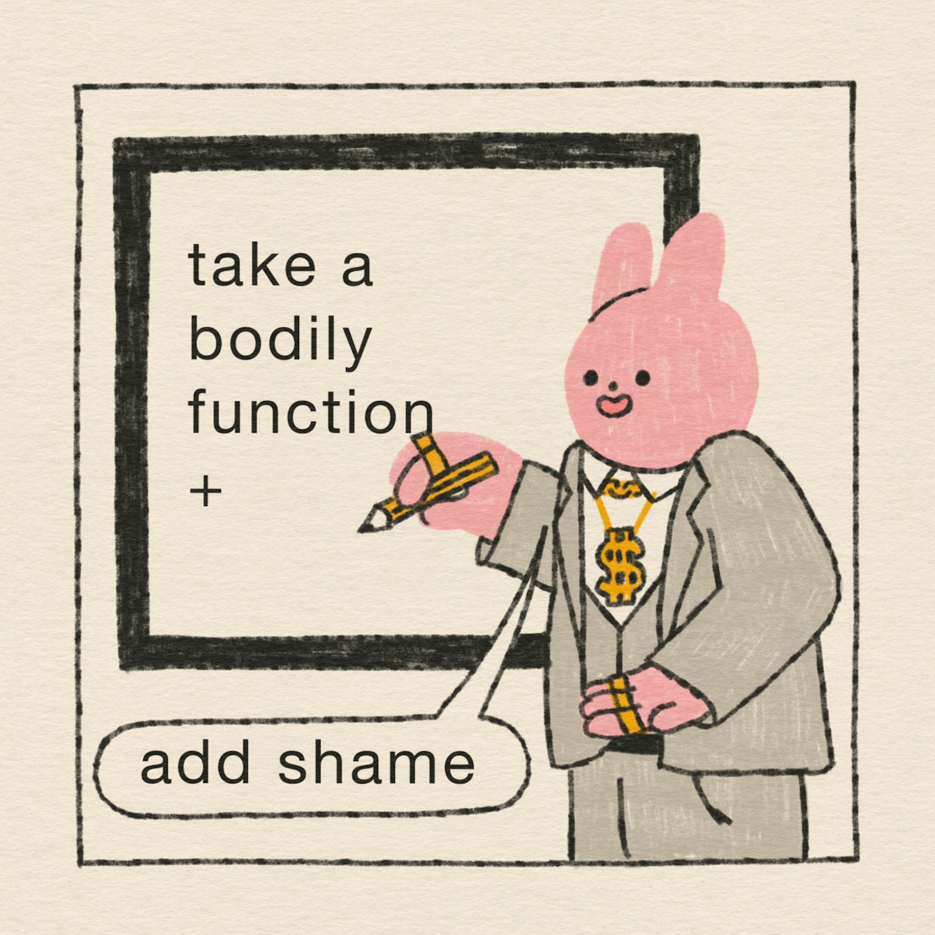Panel 3 of 4: “And add shame,” says the CEO. 