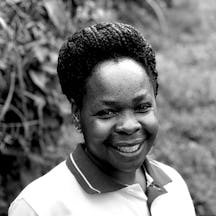 Head and shoulders black and white photograph of Sylvia Kokunda