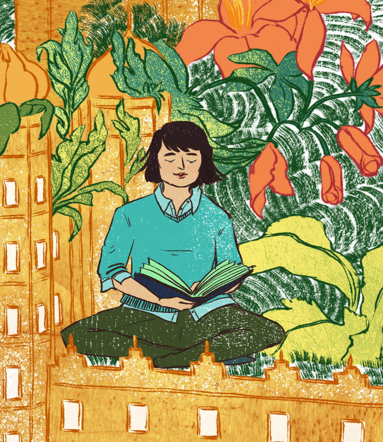 Colour illustration of a person representing Cat O'Neil.