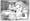 Black and white illustration of a girl grown enormous, wedged inside a now tiny house.