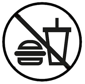 Icon for no eating or drinking.